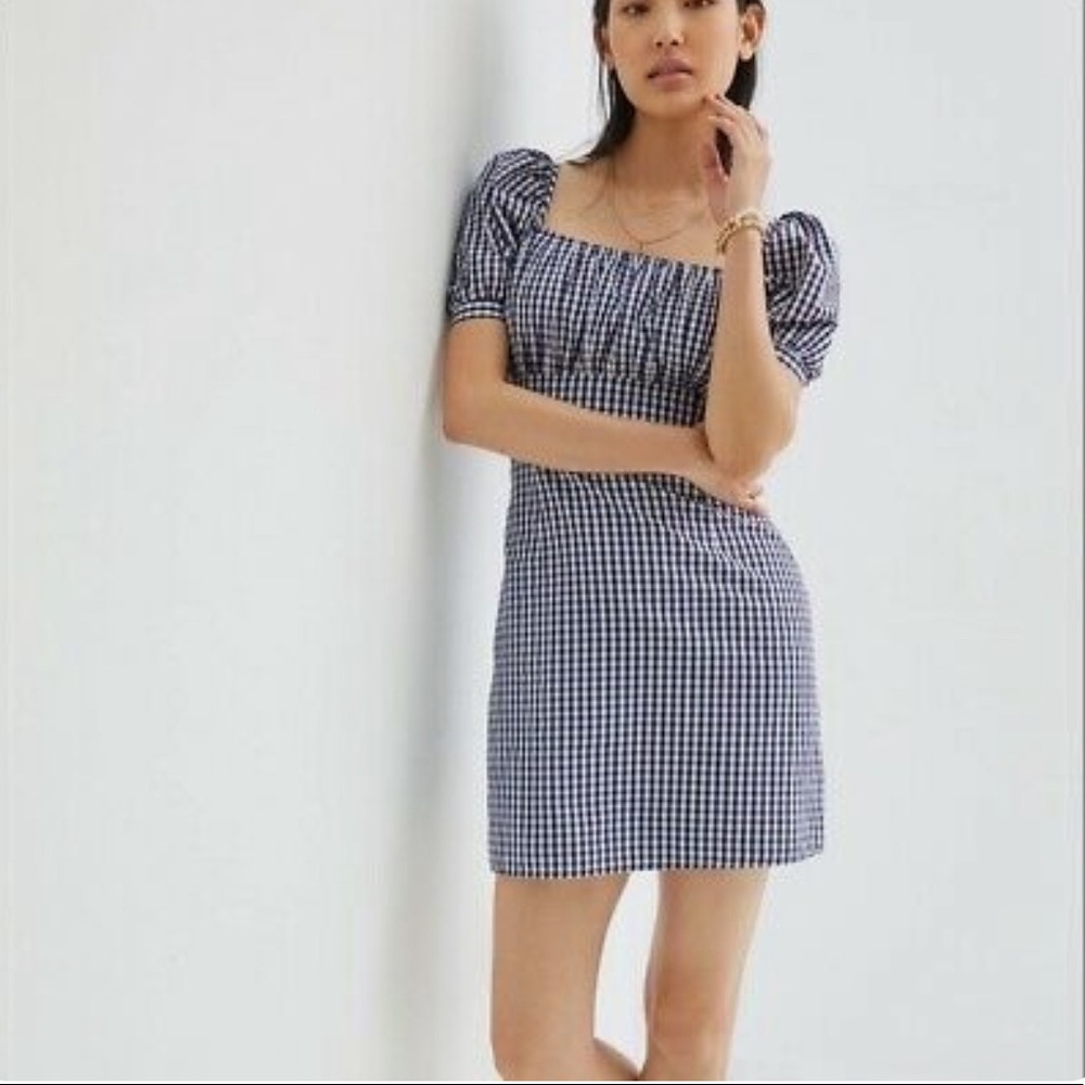 Anthropologie Gathered Puff-Sleeve Mini Dress. New With Tag